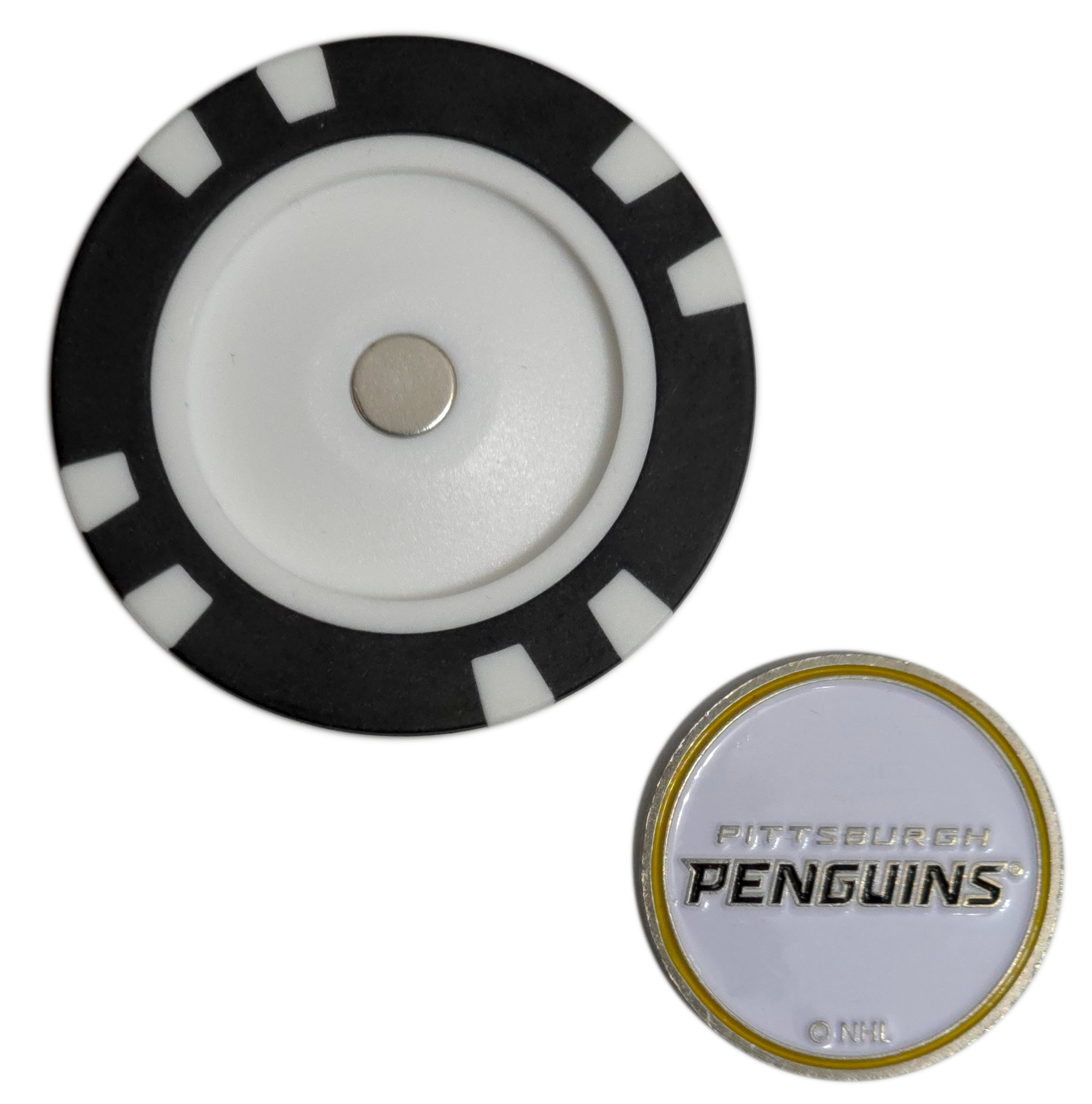 Officially Licensed Pittsburgh Penguins Poker Chip Golf Ball Marker
