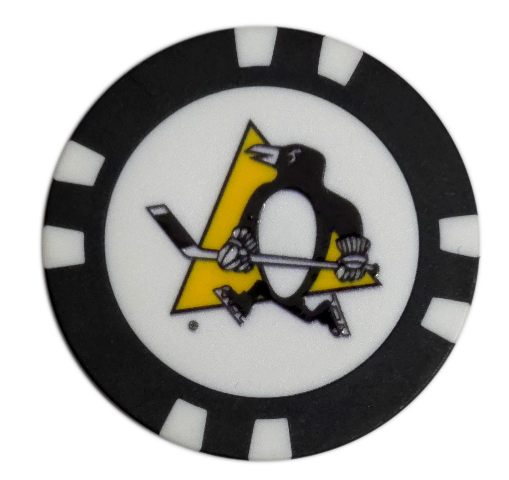 Officially Licensed Pittsburgh Penguins Poker Chip Golf Ball Marker