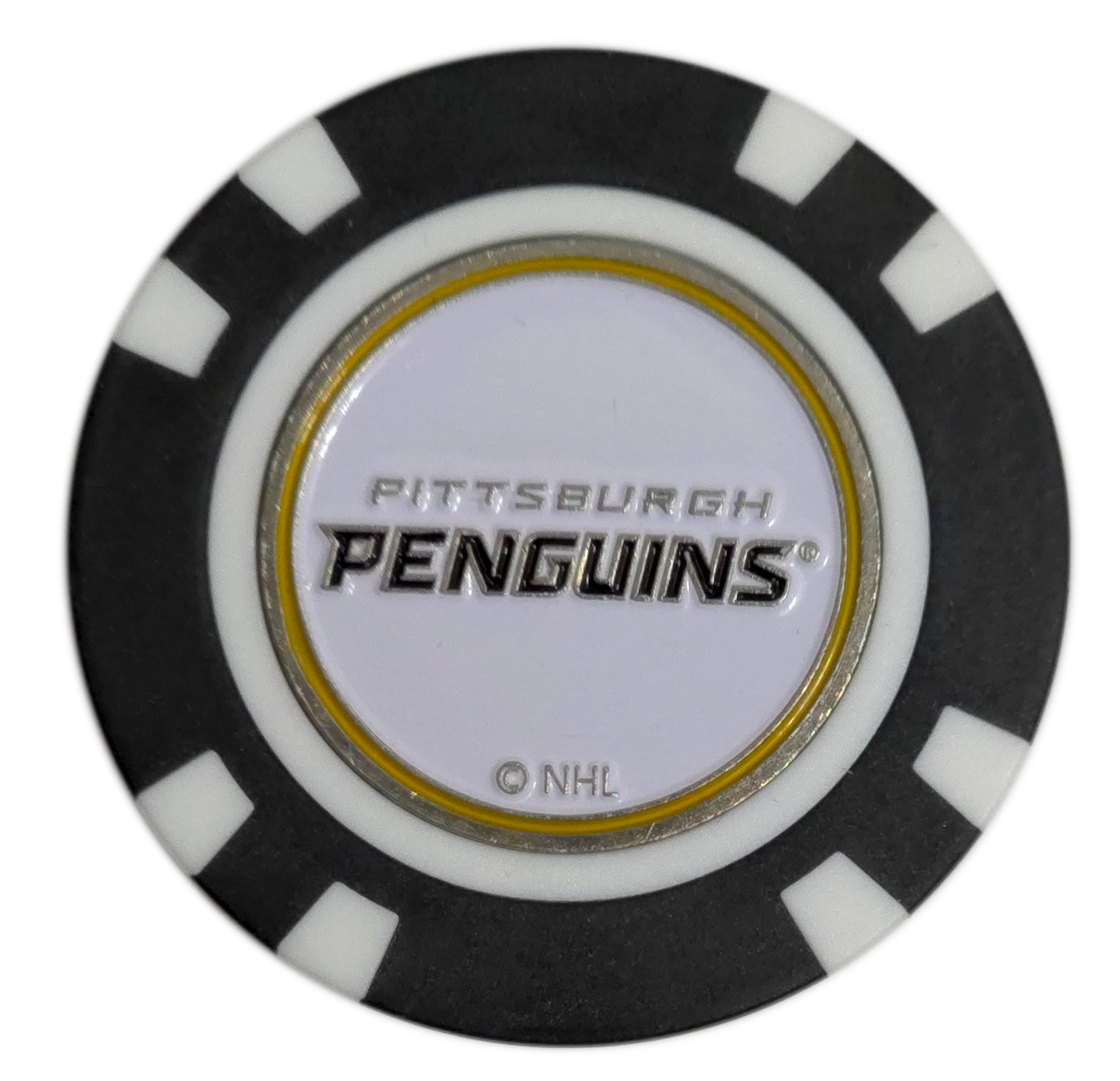 Officially Licensed Pittsburgh Penguins Poker Chip Golf Ball Marker