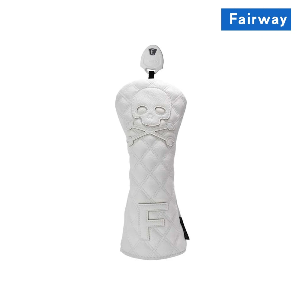 Golf Wood Cover PU Material For Driver Fairway Hybrid Waterproof Protector Cover Skull Pattern Soft Durable Golf Club Covers