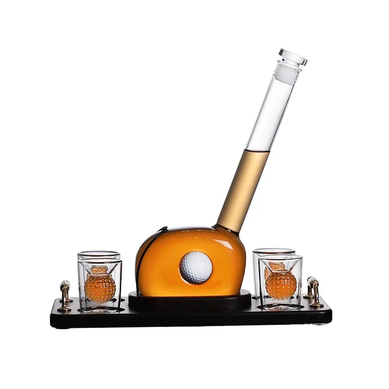 Golf Decanter Whiskey Set with Golf Ball Shot Glasses
