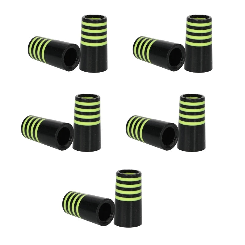 10Pcs Golfing Tapered Ferrules Fit 0.35Inch 0.37Inch Tapered and Parallel Shafts Colorful Striped Golfing Iron Ferrules