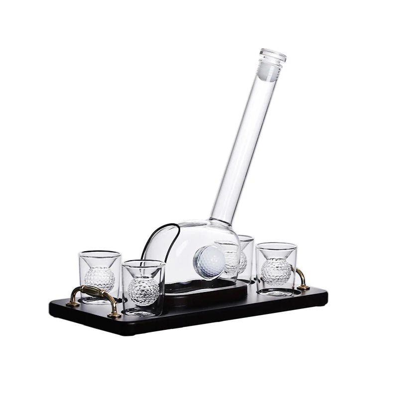 Golf Decanter Whiskey Set with Golf Ball Shot Glasses