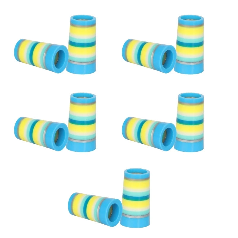 10Pcs Golfing Tapered Ferrules Fit 0.35Inch 0.37Inch Tapered and Parallel Shafts Colorful Striped Golfing Iron Ferrules