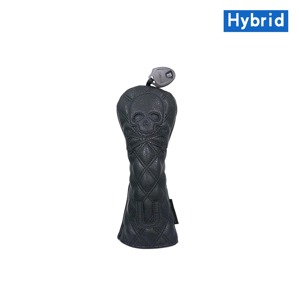 Golf Wood Cover PU Material For Driver Fairway Hybrid Waterproof Protector Cover Skull Pattern Soft Durable Golf Club Covers