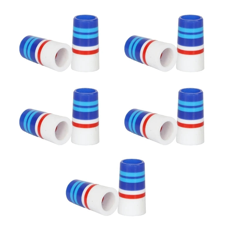 10Pcs Golfing Tapered Ferrules Fit 0.35Inch 0.37Inch Tapered and Parallel Shafts Colorful Striped Golfing Iron Ferrules