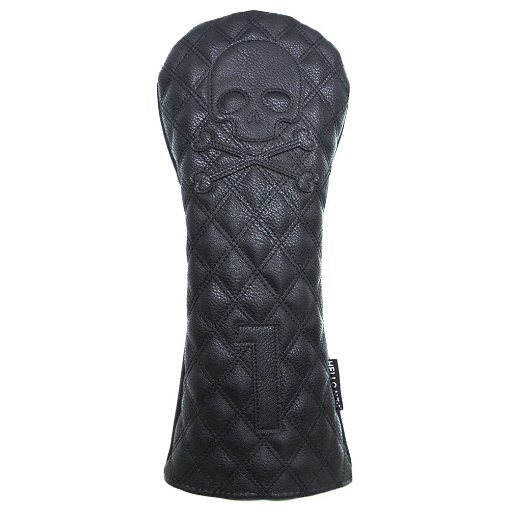 Golf Wood Cover PU Material For Driver Fairway Hybrid Waterproof Protector Cover Skull Pattern Soft Durable Golf Club Covers