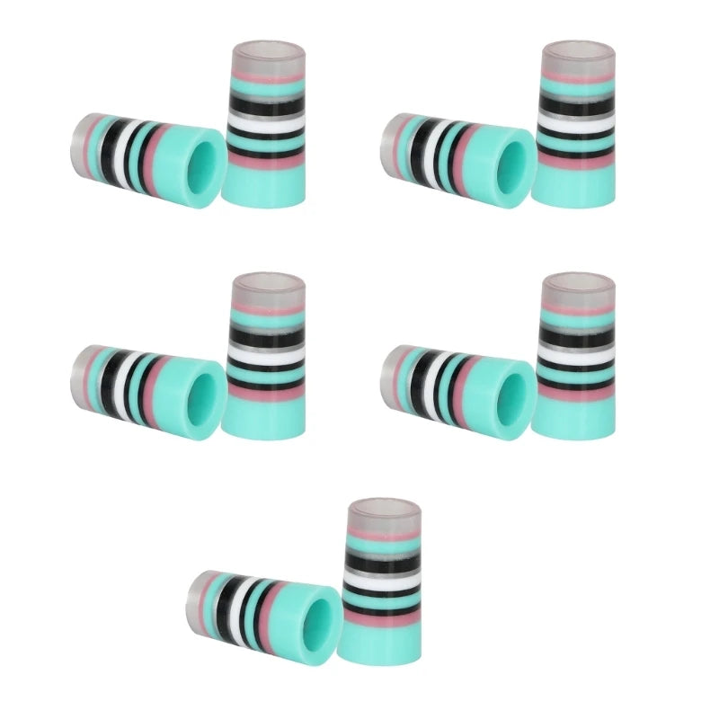 10Pcs Golfing Tapered Ferrules Fit 0.35Inch 0.37Inch Tapered and Parallel Shafts Colorful Striped Golfing Iron Ferrules