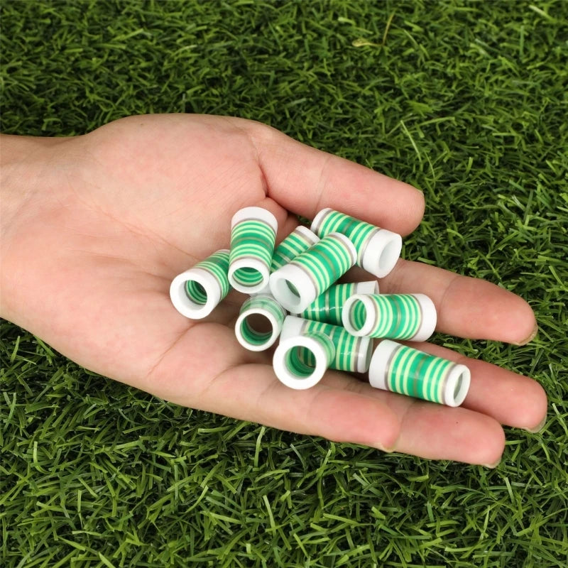 10Pcs Golfing Tapered Ferrules Fit 0.35Inch 0.37Inch Tapered and Parallel Shafts Colorful Striped Golfing Iron Ferrules