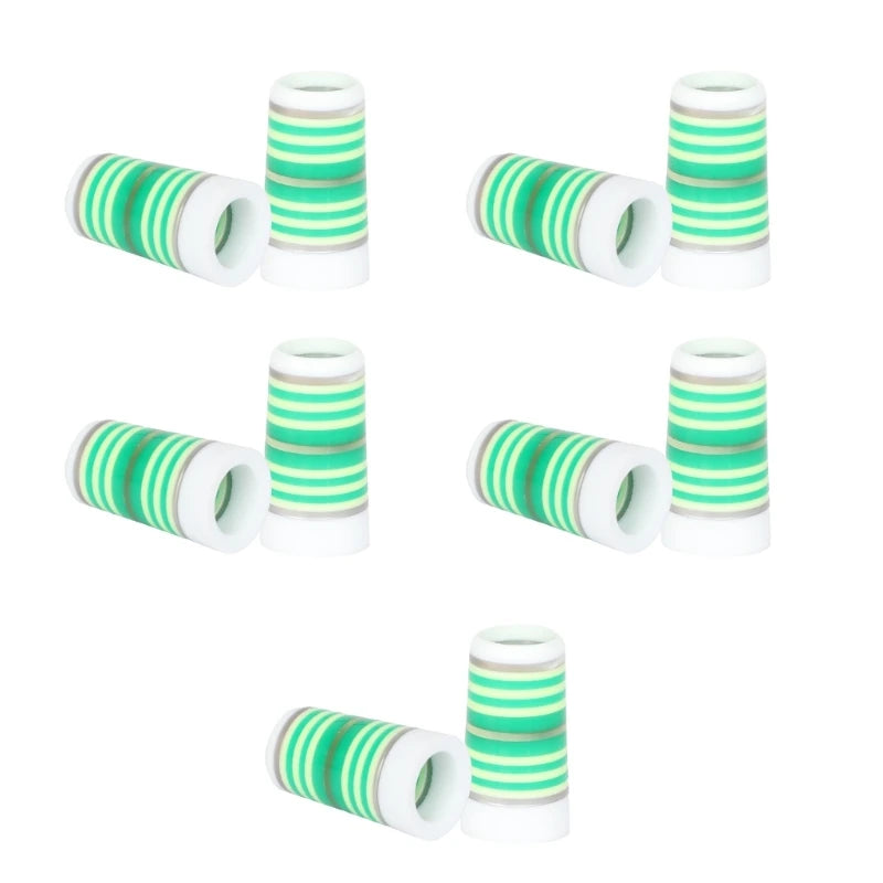 10Pcs Golfing Tapered Ferrules Fit 0.35Inch 0.37Inch Tapered and Parallel Shafts Colorful Striped Golfing Iron Ferrules