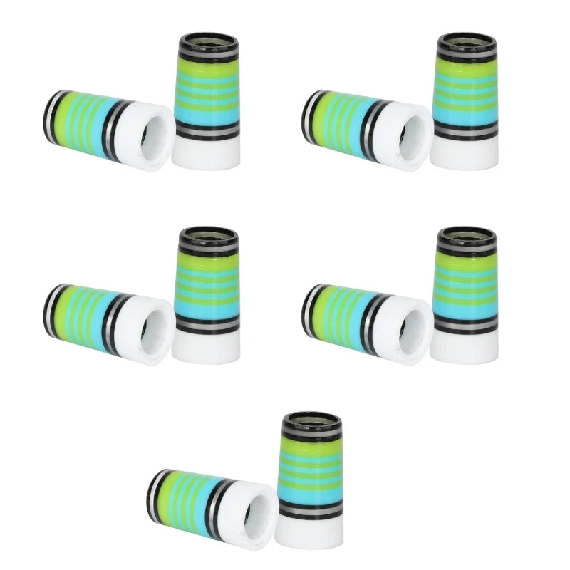 10Pcs Golfing Tapered Ferrules Fit 0.35Inch 0.37Inch Tapered and Parallel Shafts Colorful Striped Golfing Iron Ferrules