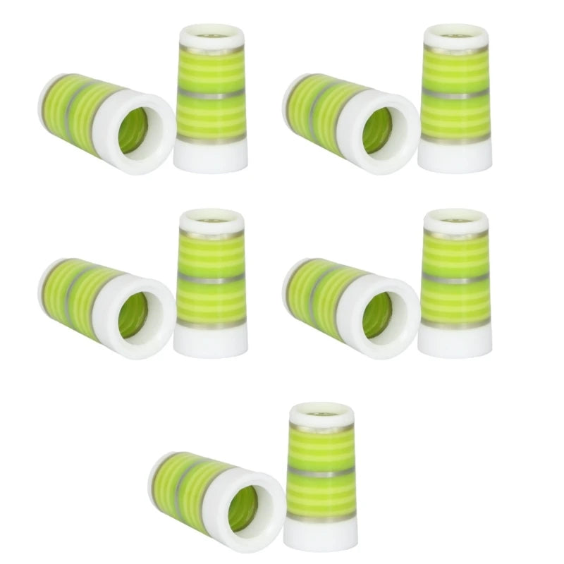 10Pcs Golfing Tapered Ferrules Fit 0.35Inch 0.37Inch Tapered and Parallel Shafts Colorful Striped Golfing Iron Ferrules