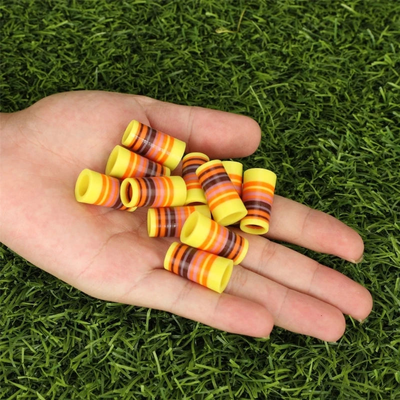 10Pcs Golfing Tapered Ferrules Fit 0.35Inch 0.37Inch Tapered and Parallel Shafts Colorful Striped Golfing Iron Ferrules