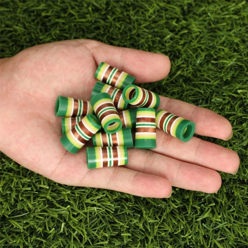 10Pcs Golfing Tapered Ferrules Fit 0.35Inch 0.37Inch Tapered and Parallel Shafts Colorful Striped Golfing Iron Ferrules