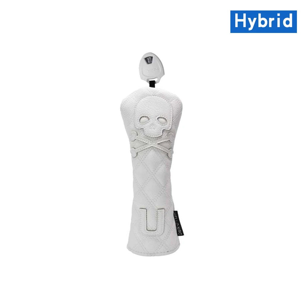 Golf Wood Cover PU Material For Driver Fairway Hybrid Waterproof Protector Cover Skull Pattern Soft Durable Golf Club Covers