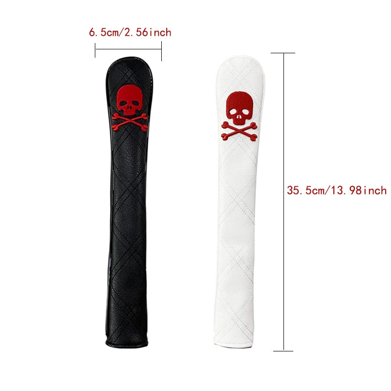 Golf Wood Cover PU Material For Driver Fairway Hybrid Waterproof Protector Cover Skull Pattern Soft Durable Golf Club Covers