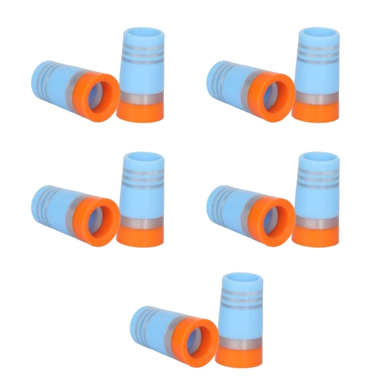 10Pcs Golfing Tapered Ferrules Fit 0.35Inch 0.37Inch Tapered and Parallel Shafts Colorful Striped Golfing Iron Ferrules