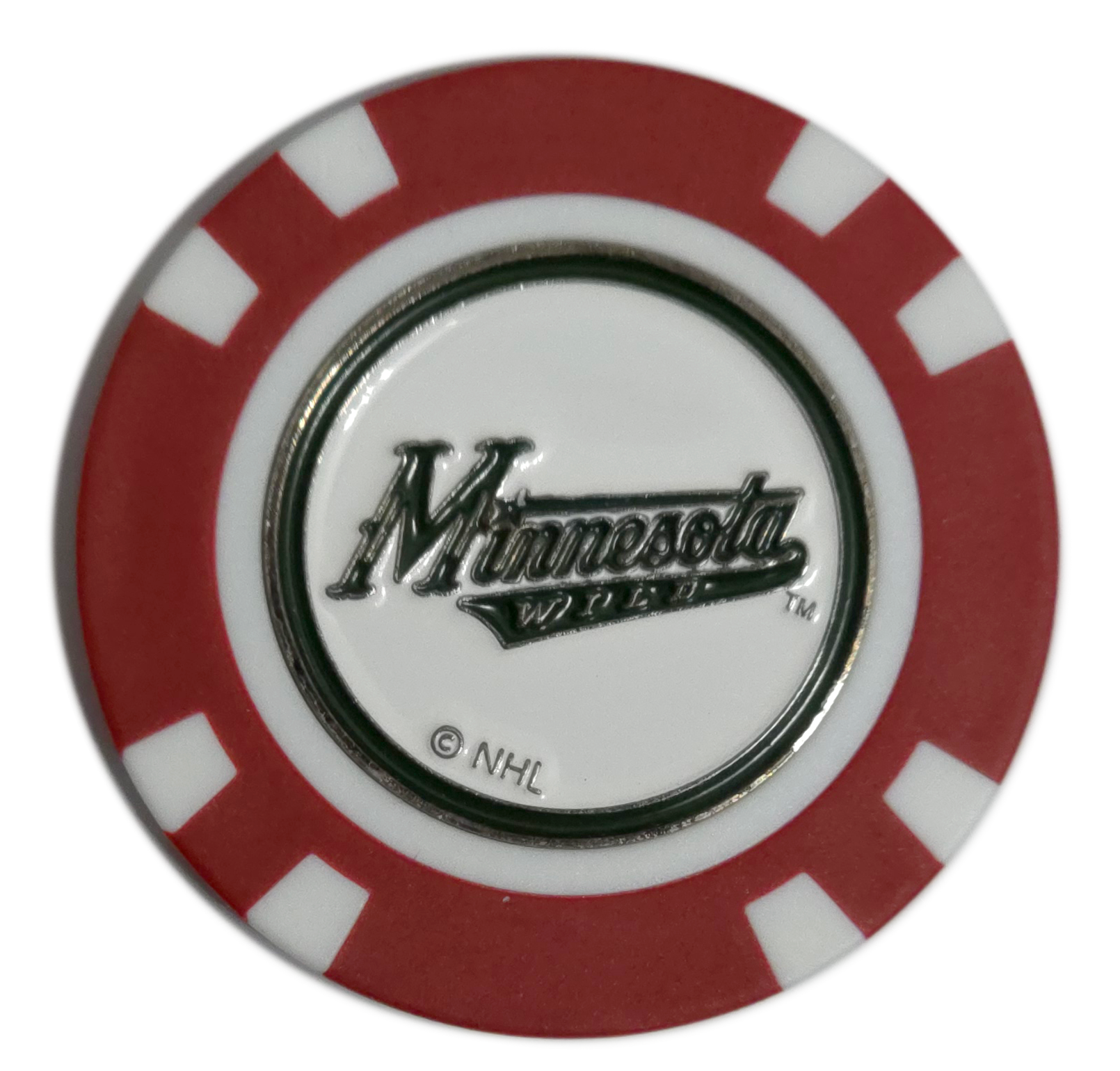 Officially Licensed Minnesota Wild Poker Chip Golf Ball Marker