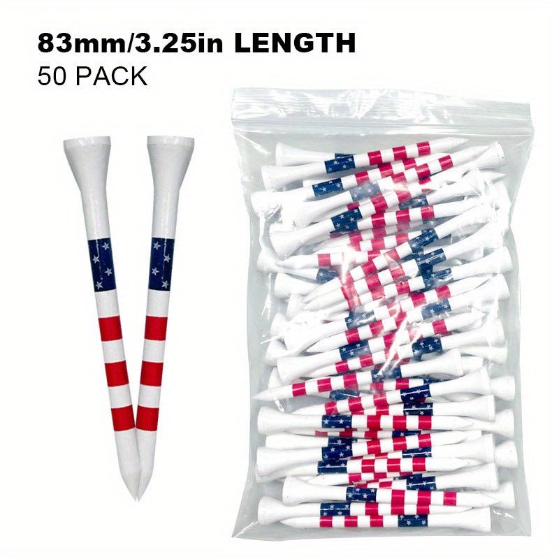 American Flag Style Bamboo Golf Tees - 50 pcs - Supercart88 - Wood Tee3.27 inches (83mm)45376798294208