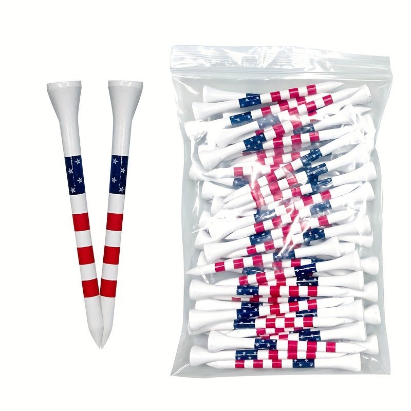 American Flag Style Bamboo Golf Tees - 50 pcs - Supercart88 - Wood Tee3.27 inches (83mm)American Flag Style Bamboo Golf Tees - 50 pcs