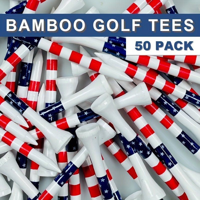 American Flag Style Bamboo Golf Tees - 50 pcs - Supercart88 - Wood Tee2.13 inches (54mm)American Flag Style Bamboo Golf Tees - 50 pcs