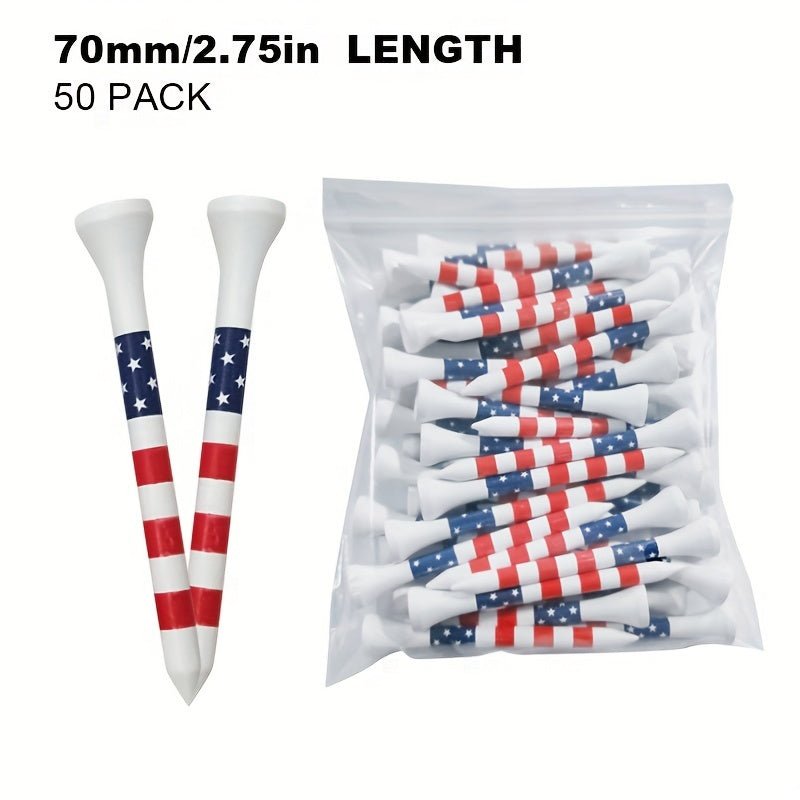 American Flag Style Bamboo Golf Tees - 50 pcs - Supercart88 - Wood Tee2.76 inches (70mm)45376798359744