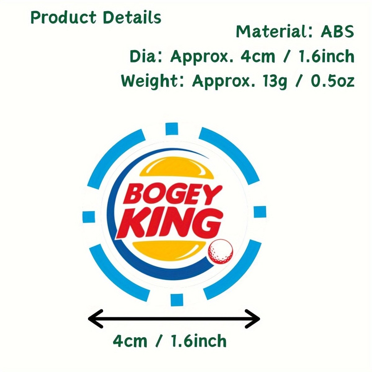 Bogey King Golf Ball Marker - Poker Chip Style - Supercart88 - Golf Ball MarkerBogey King Golf Ball Marker - Poker Chip Style