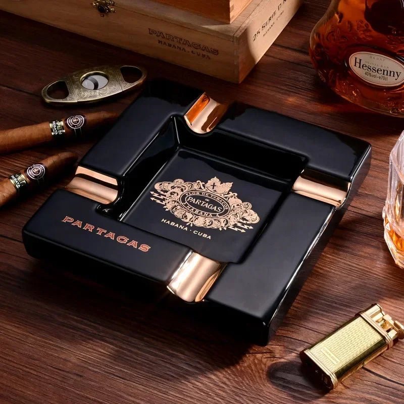 Ceramic Cigar Ashtray Collection - Supercart88 - AshtrayPartagas Black and Gold Ashtray45453217464512