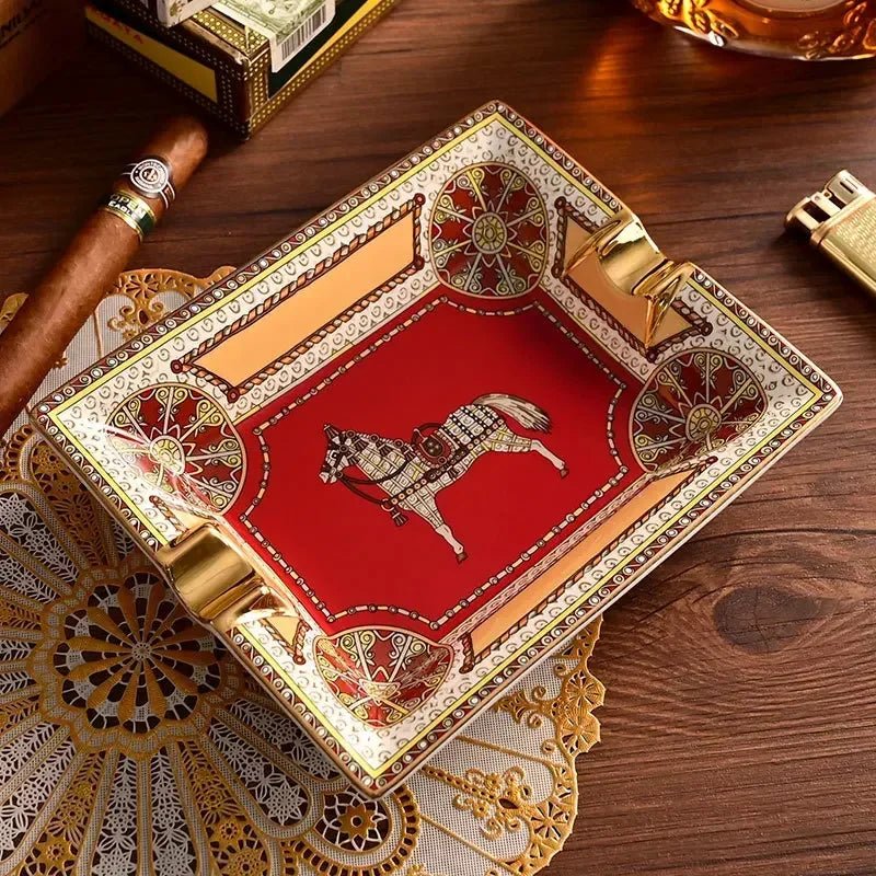 Ceramic Cigar Ashtray Collection - Supercart88 - AshtrayElegant Red Horse Ashtray45453217562816