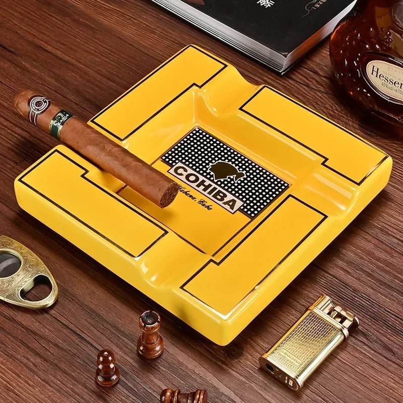 Ceramic Cigar Ashtray Collection - Supercart88 - AshtrayCohiba Yellow Square Ashtray45453217497280