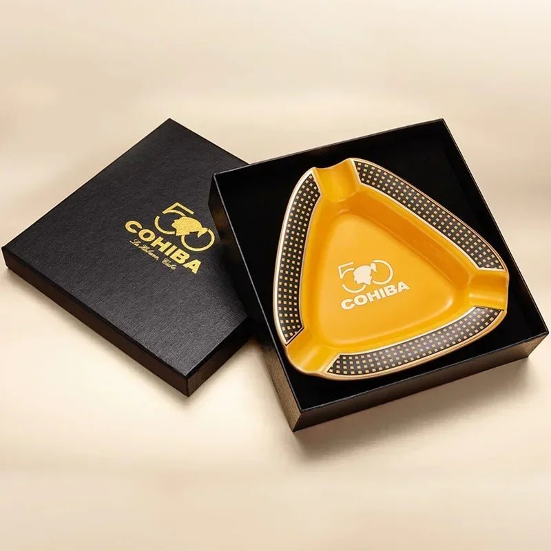 Ceramic Cigar Ashtray Collection - Supercart88 - AshtrayCohiba Yellow Square AshtrayCeramic Cigar Ashtray Collection