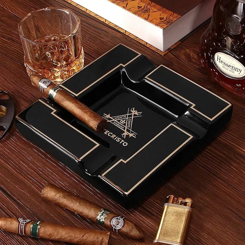 Ceramic Cigar Ashtray Collection - Supercart88 - AshtrayMontecristo Black Square Ashtray45453217530048