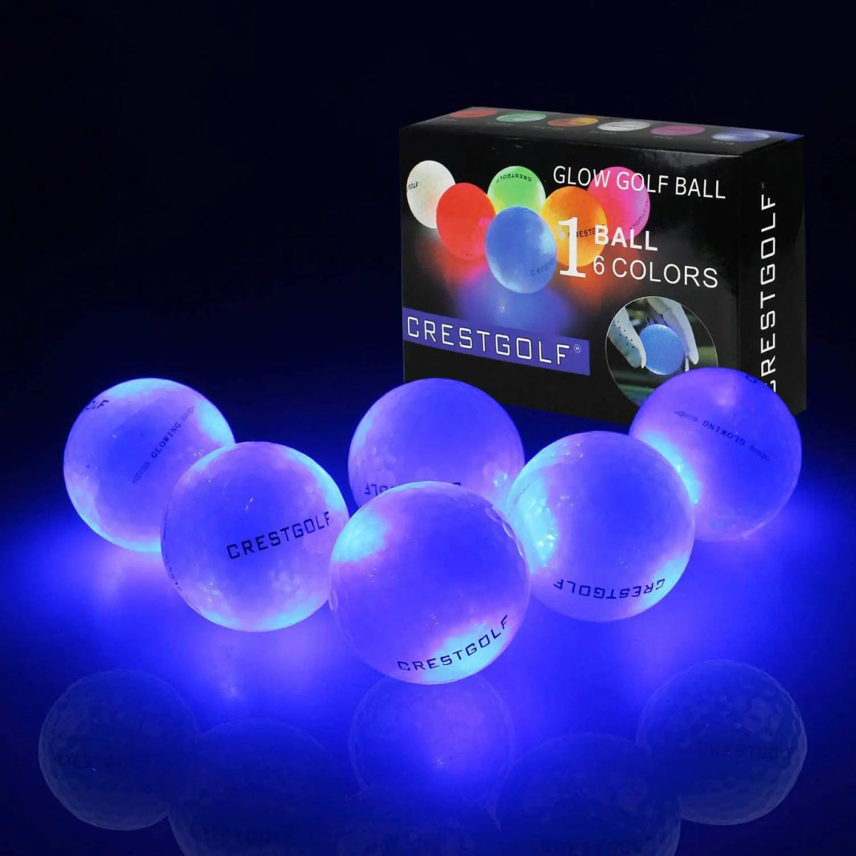 Crestgolf Cosmic Glow LED Golf Balls - Supercart88 - Neon ballsOcean Pulse Blue: Dive deep into your night game. (6pcs)45086332715200