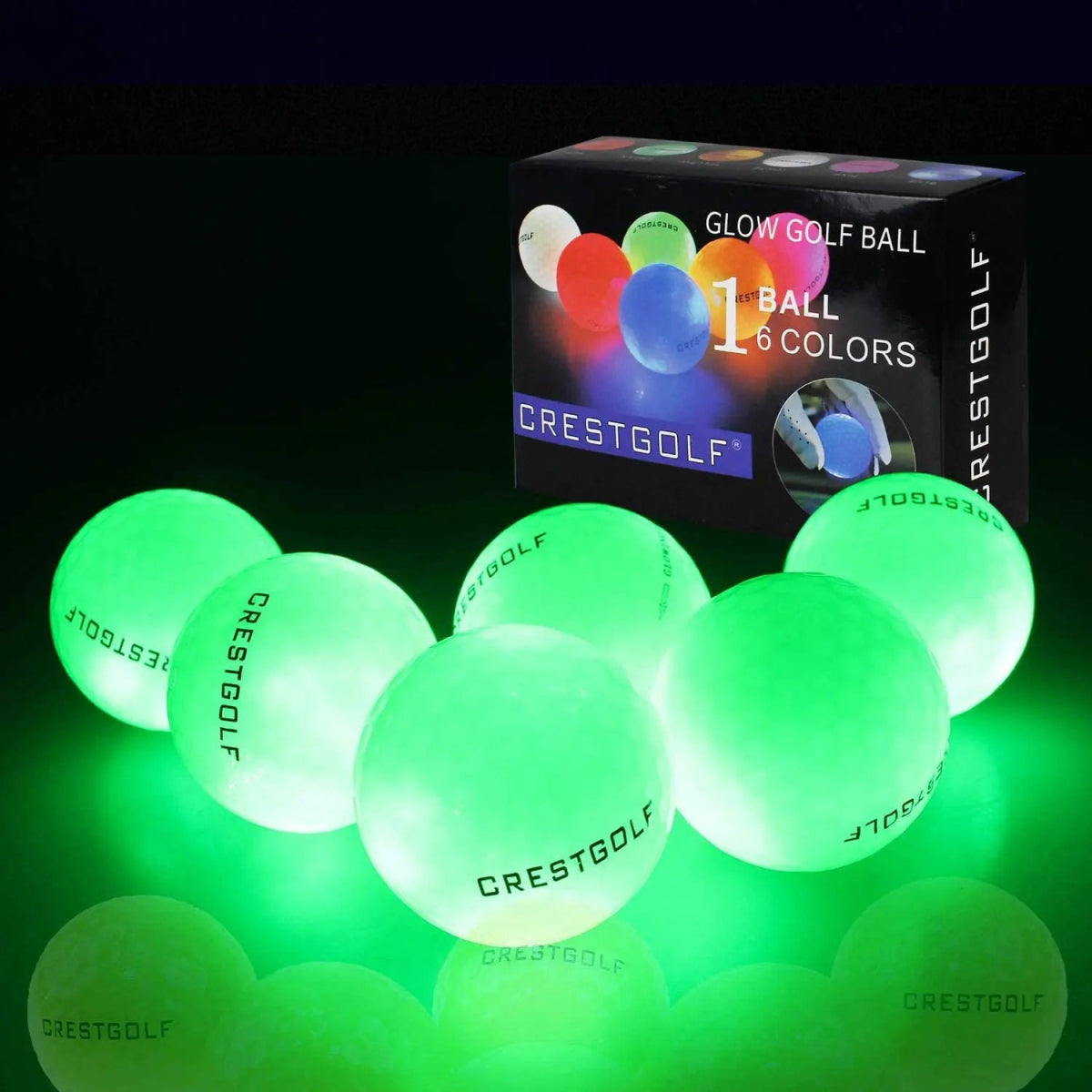 Crestgolf Cosmic Glow LED Golf Balls - Supercart88 - Neon ballsAlien Green: Out - of - this - world visibility in every swing. (6 pcs)45086332289216