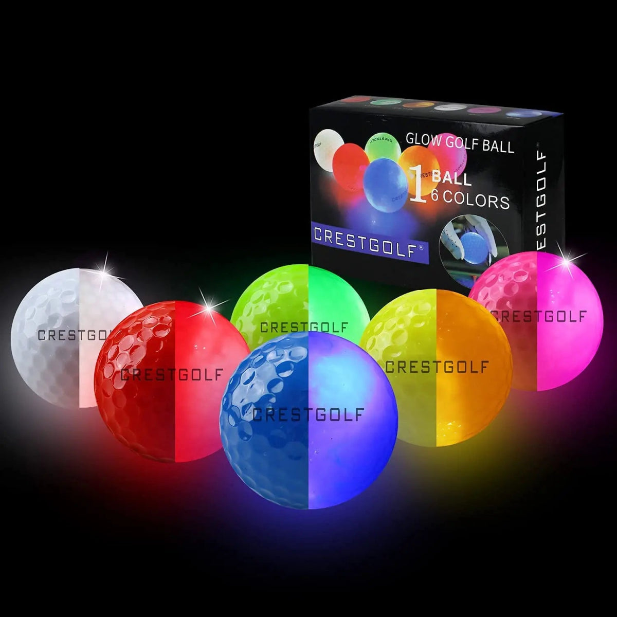 Crestgolf Cosmic Glow LED Golf Balls - Supercart88 - Neon ballsCosmic Mix - Up (3 Pcs) RYGCrestgolf Cosmic Glow LED Golf Balls