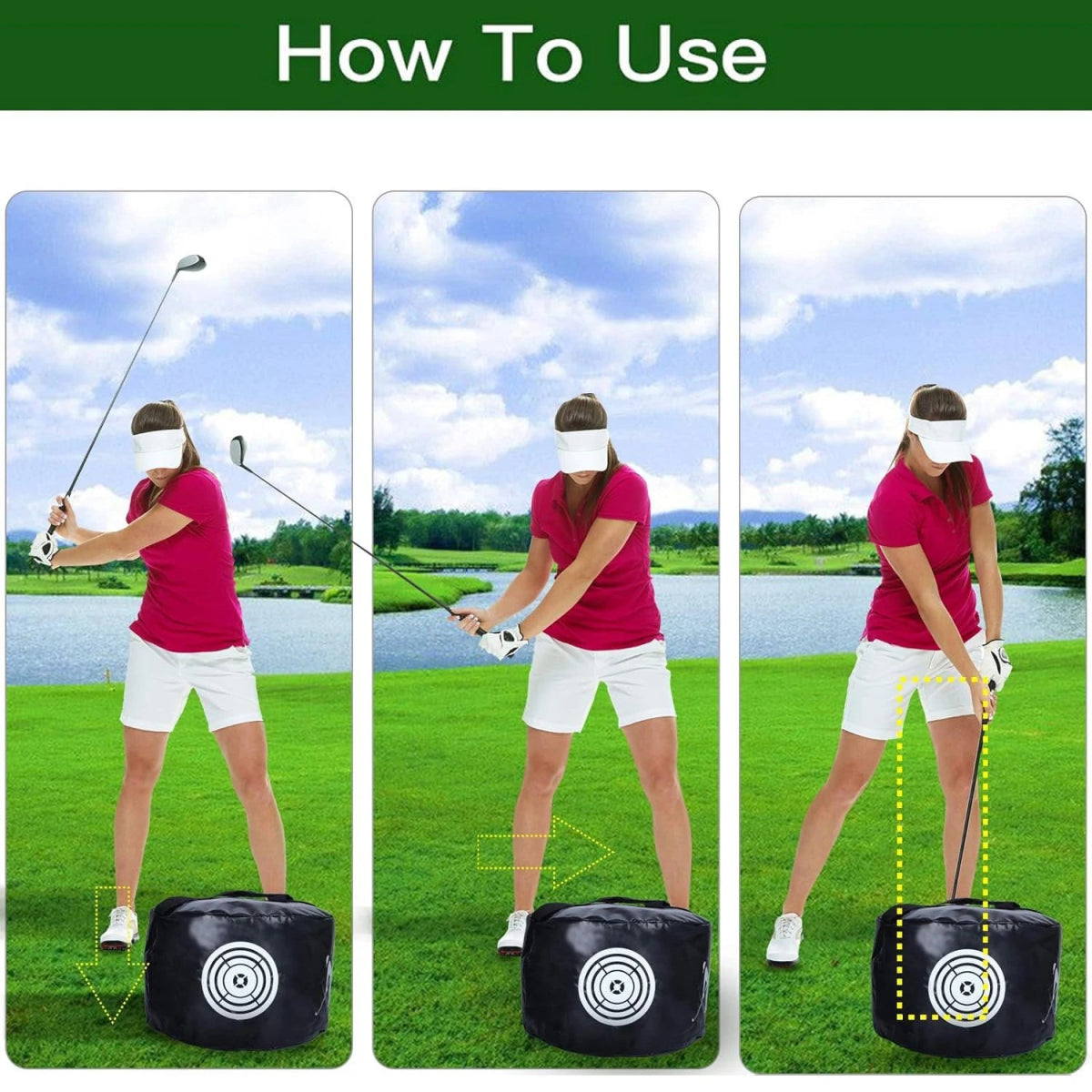 Golf Impact Bags, Golf Swing Trainer,Golf Gifts for Men, Durable Waterproof - Supercart88 - Golf Training AidsYellowGolf Impact Bags, Golf Swing Trainer,Golf Gifts for Men, Durable Waterproof