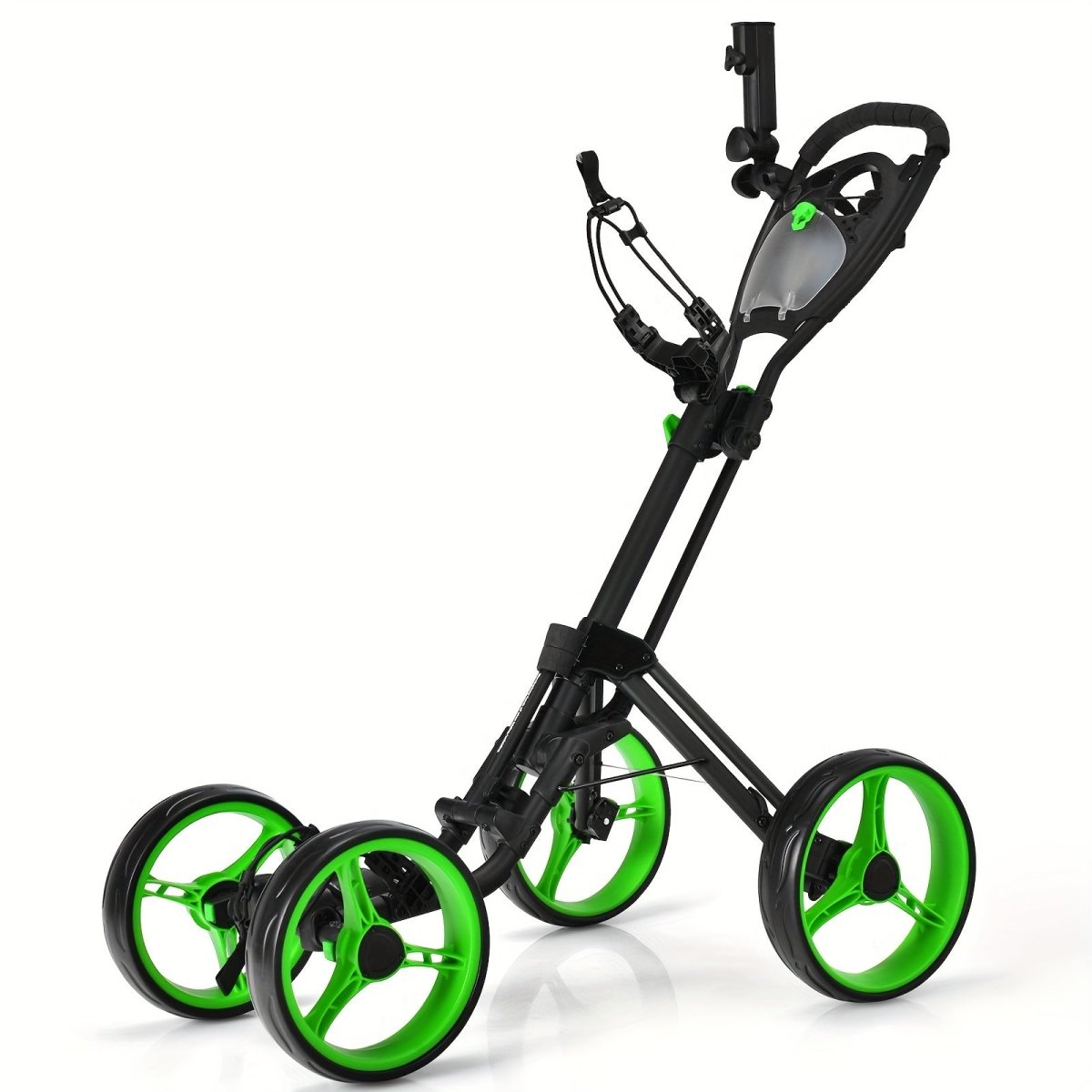 Goplus Folding 4 - Wheel Golf Push Cart with Brake - Supercart88 - Golf Push Cart45430462185664