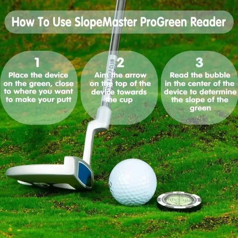 Hat - Trick Golf Level Marker Clip - Supercart88 - Hat ClipSky’s the Limit Blue: For those who aim high with every swing.Step - by - step instructions on how to use the golf level marker, featuring a Blackjack Black marker placed on a putting green.