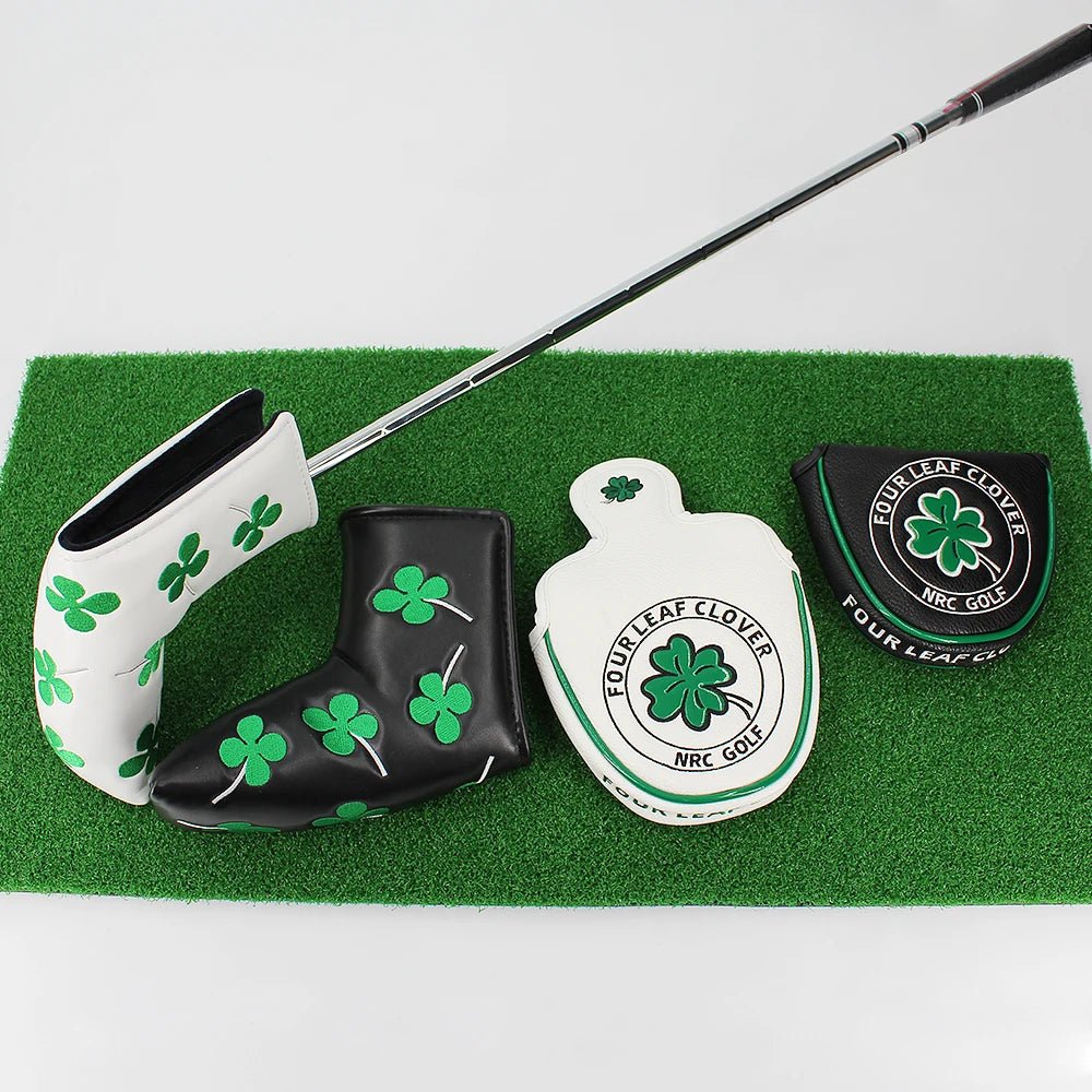 Lucky Charm Four Leaf Clover Golf Putter Cover: Swing with Fortune - Supercart88 - HeadcoverBlade Cover: Striking WhiteLucky Charm Four Leaf Clover Golf Putter Cover: Swing with Fortune