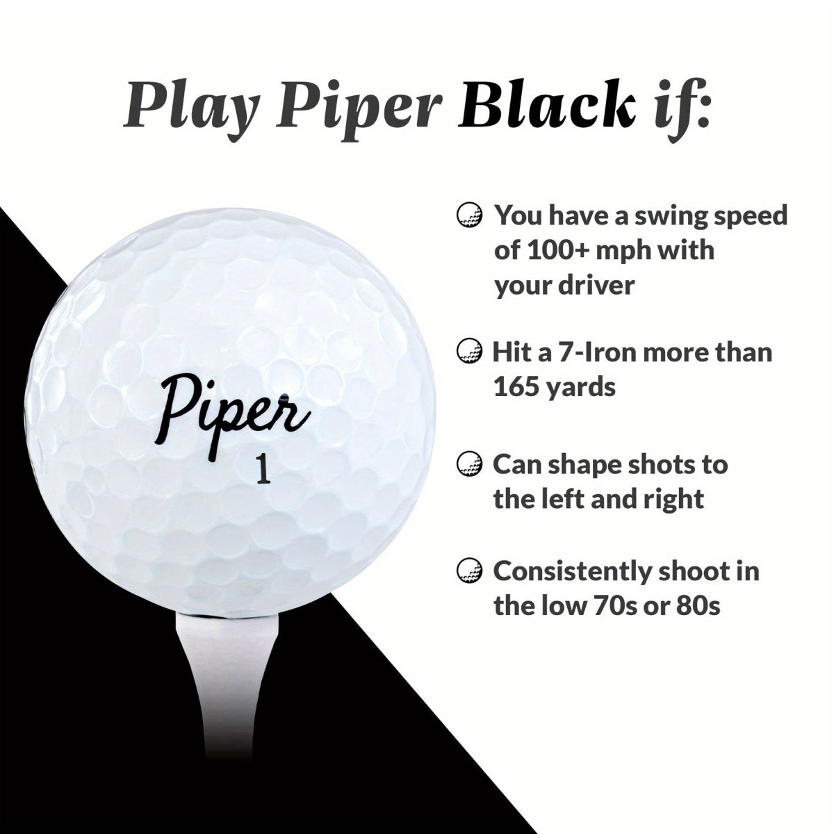 Piper Black Premium 3 - Layer Golf Ball 12 Pack (Style: Black Color: White) - Supercart88 - Golf BallPiper Black Premium 3 - Layer Golf Ball 12 Pack (Style: Black Color: White)