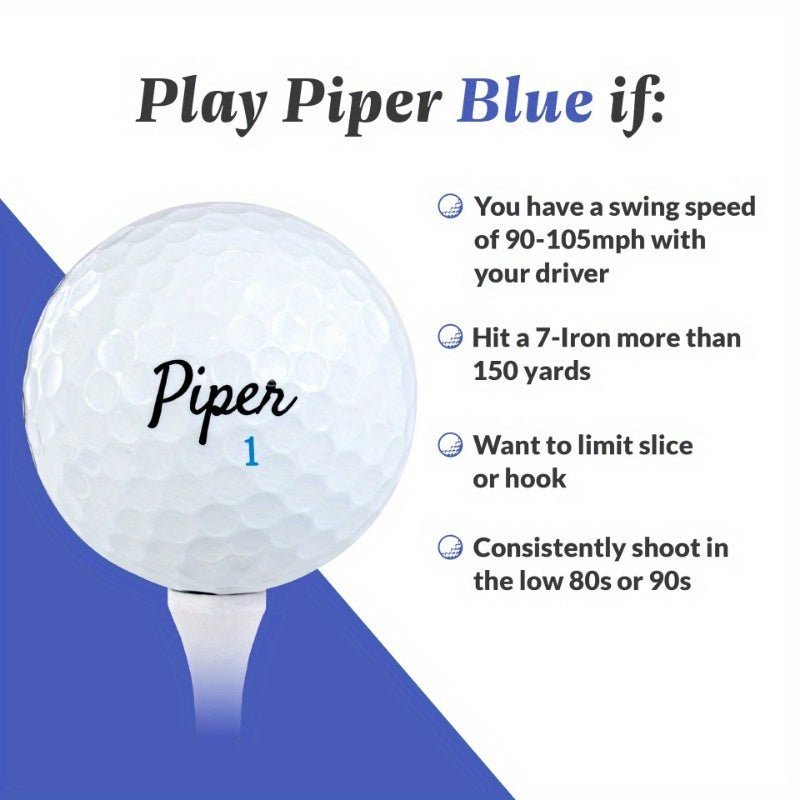 Piper Blue Premium 3 - Layer Golf Ball 12 Pack (Style: Blue Color: White) - Supercart88 - Golf BallPiper Blue Premium 3 - Layer Golf Ball 12 Pack (Style: Blue Color: White)