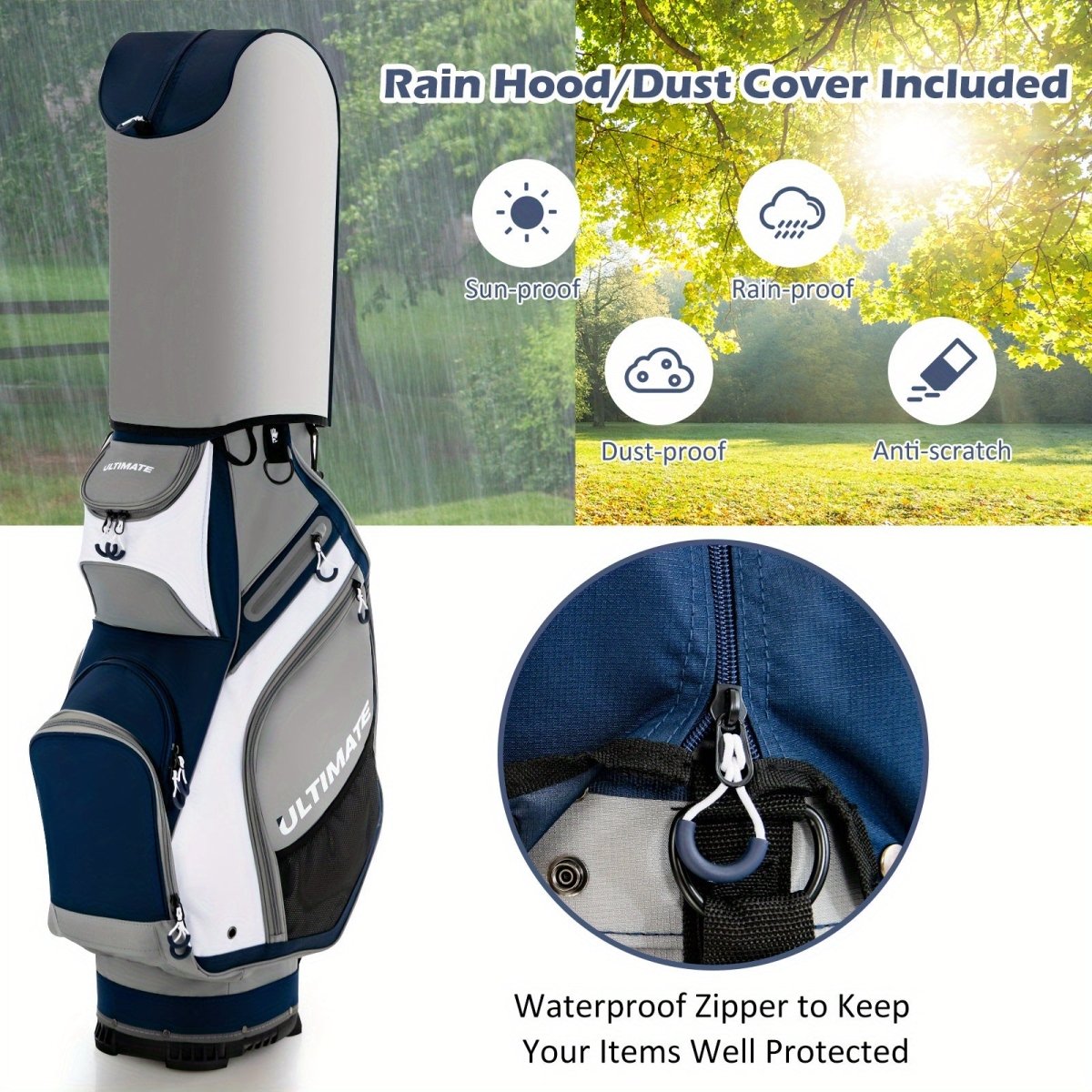Pro Caddy 14 - Way Golf Cart Bag with Rain Hood - Supercart88 - Golf BagPro Caddy 14 - Way Golf Cart Bag with Rain Hood