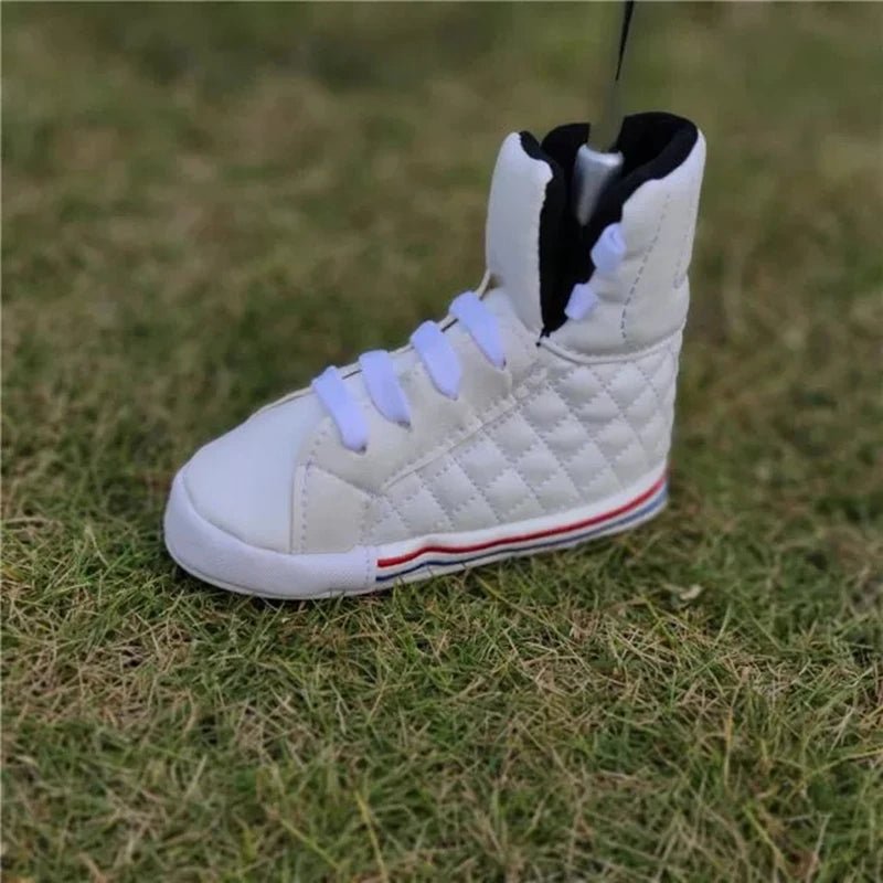 Retro Kicks Golf Blade Putter Cover: Vintage Vibes for Your Club - Supercart88 - HeadcoverVivid Red: Reminiscent of the flashy trainers that turned heads in the disco era.Retro Kicks Golf Blade Putter Cover: Vintage Vibes for Your Club
