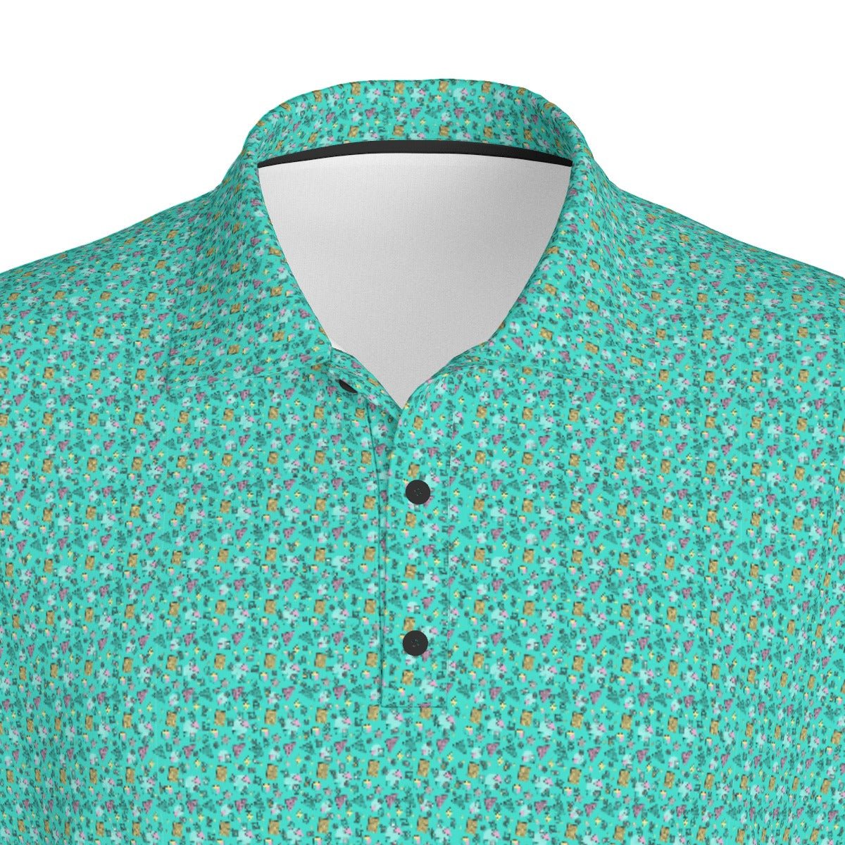 Retro Tee Time Polo - vibrant mix of early 90s motifs—Game Boys, golf icons, 90's vibes - Supercart88 - Polo shirtSRetro Tee Time Polo - vibrant mix of early 90s motifs—Game Boys, golf icons, 90's vibes